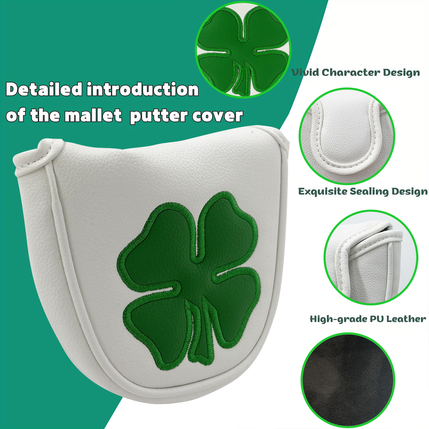 1pc Putter Head Cover, 'Clover - Golf Equipment Deals recension och pris